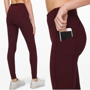 Lululemon Speed Up Tight Tall 31" in Burgundy, Size 4, Style: W5BP1T